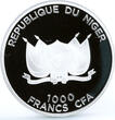 Niger 1000 francs Mecca Kaaba Qibla Compass Islam Religion silver coin 2012 Proof