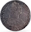 Peru 8 reales Colonial Coinage Carlos IV Coat of Arms AU58 NGC silver coin 1799 UNC