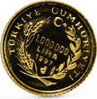 Turkey 1000000 lira Lydian Empire series King Coesus gold coin 1997 Proof