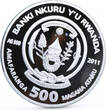 Rwanda 500 francs Cats series Russian Blue Cat Plant colored silver coin 2011 Proof