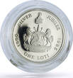 Lesotho 1 loti King Moshoeshoe II Jubilee Politics proof silver coin 1985