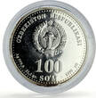 Uzbekistan 100 som x 4 Set Great Ancestors Historic Persons silver coins 1999 Proof