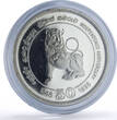 Sri Lanka 1000 rupees Independence 50th Anniversay Lion proof silver coin 1998