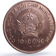Vietnam 10 dong Football World Cup 1994 USA Player Sports copper coin 1992 BU