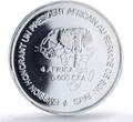 Senegal 6000 francs President Wade Lion 4 Africa Elephant MS68 PCGS silver coin 2007 UNC
