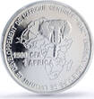 Cameroon 1500 francs Mambila IDAC 1 Africa Elephant MS67 PCGS silver coin 2005 UNC