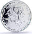 Equatorial Guinea 1500 francs Cowry Shells IDAC 1 Africa Elephant MS67 PCGS silver coin 2005 UNC