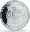 Eswatini (Swaziland)  Swaziland 250 emalangeni Ligwalagwala Bird Fauna PR69 PCGS 5 oz coin 1998 Proof