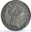 Spain 1 real Queen Isabella II 6 Pointed Stars Madrid MS63 PCGS silver coin 1852 UNC