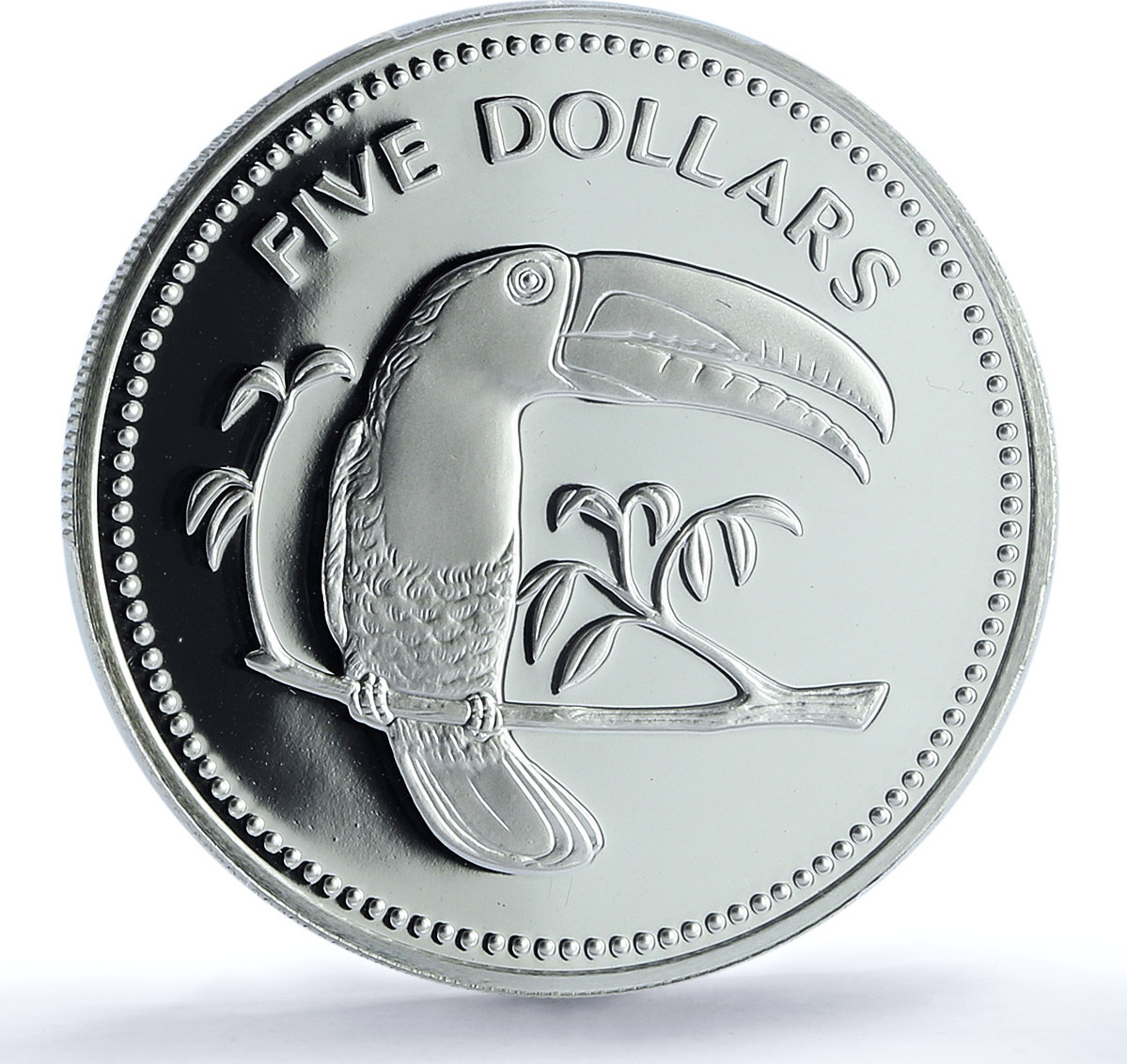 Belize 5 dollars Elizabeth II KM-44a Toucan Bird PR 70 PCGS silver