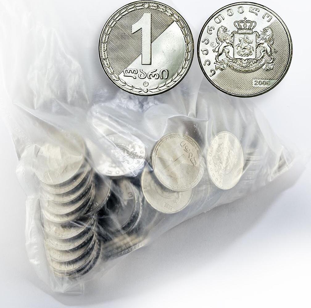 Georgia 1 lari lot of 200 coins (200 lari) UNC Coin 2006 | MA-Shops