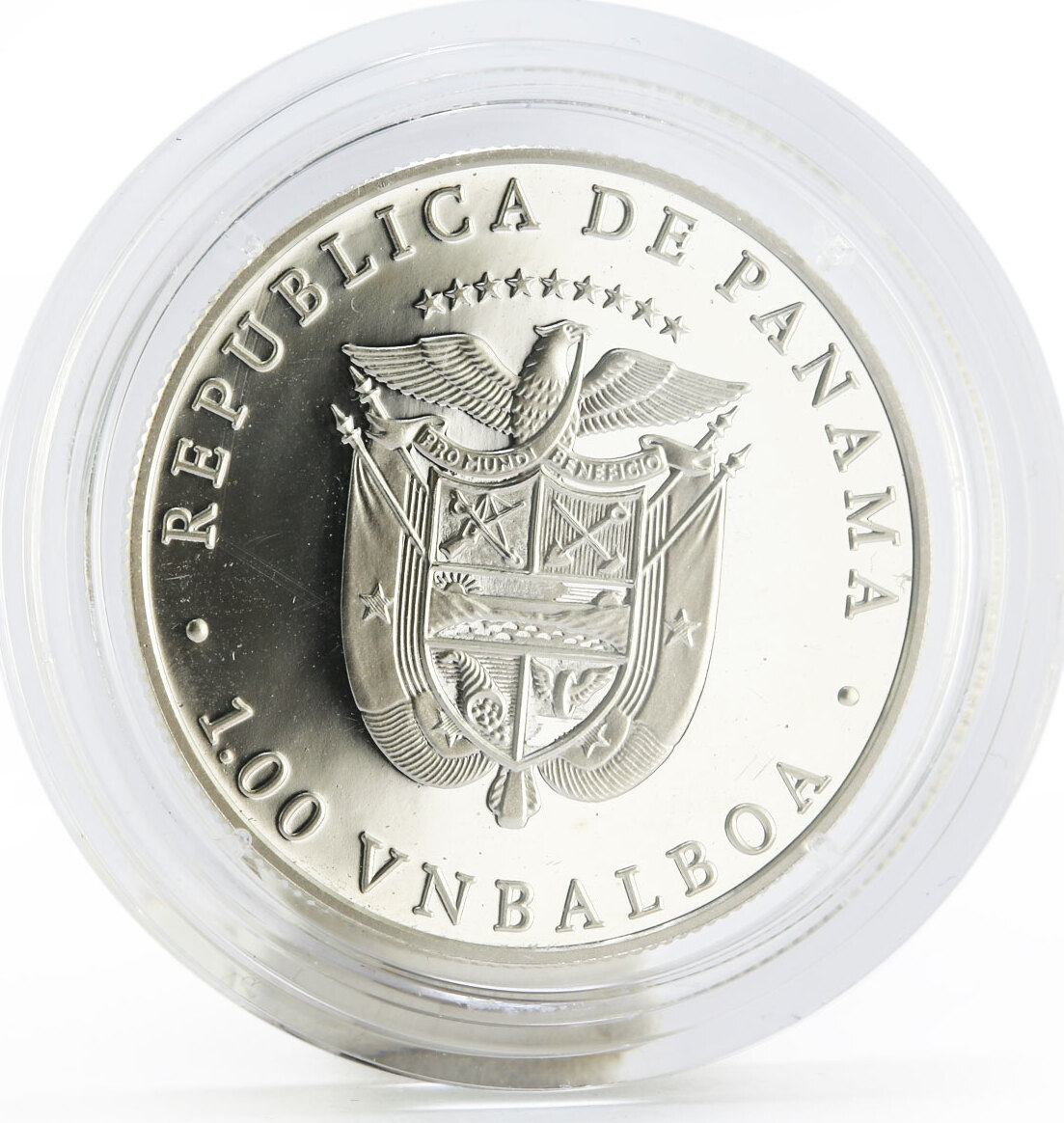 1988 Panama 1 balboa Olympic Winter Games Calgary ICE HOCKEY proof silver coin 