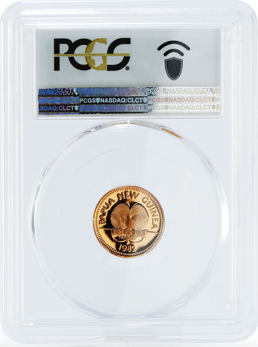 Papua New Guinea 1 toea The Butterfly PR70 PCGS proof bronze coin