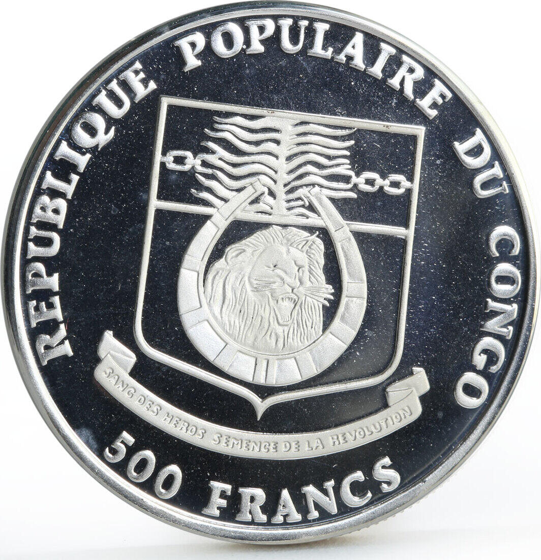 Congo 500 francs Ship Navire Ancien proof silver coin 1991 | MA-Shops