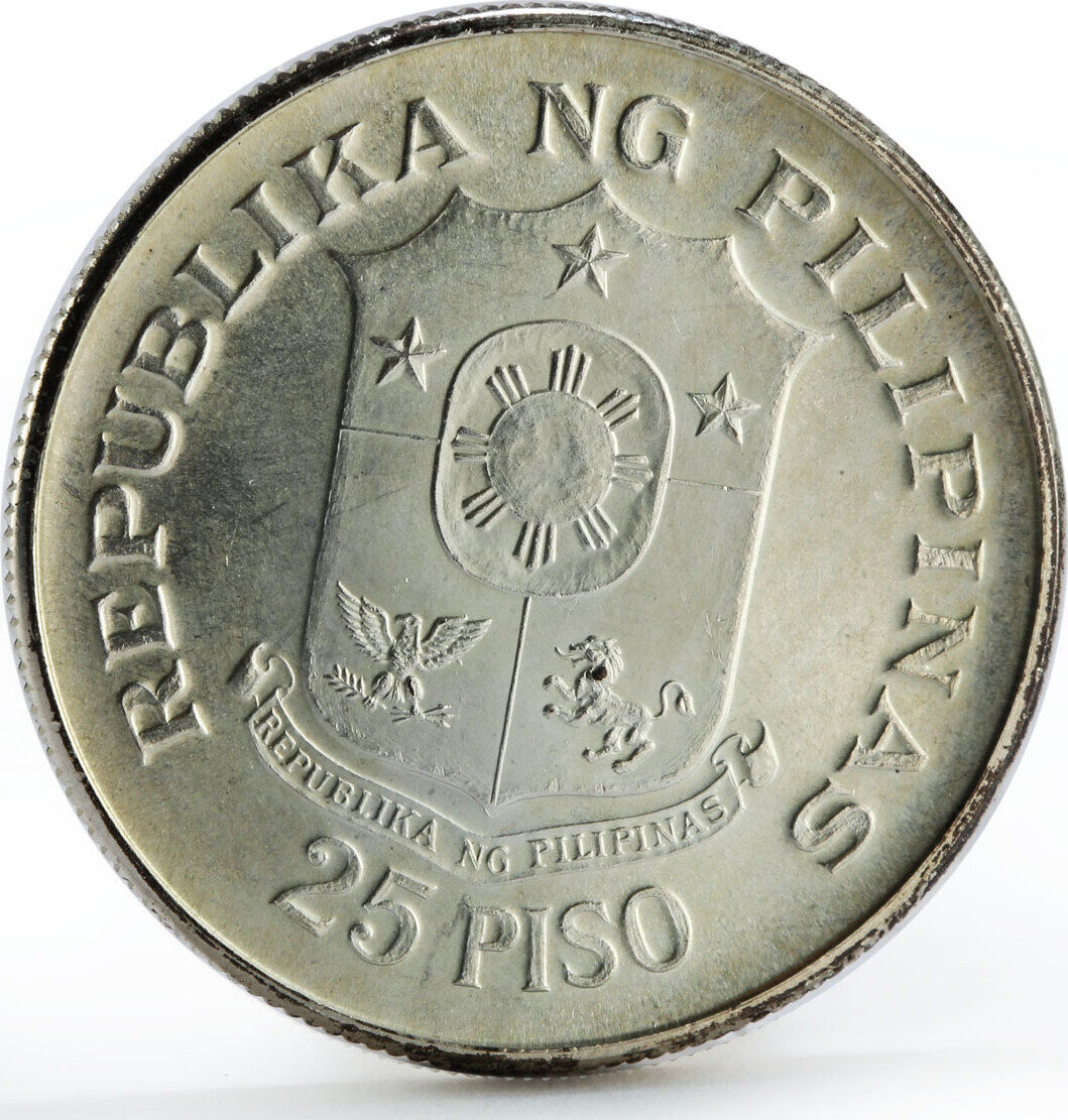 Philippines 25 piso 25th Anniversary of Central Bank silver coin