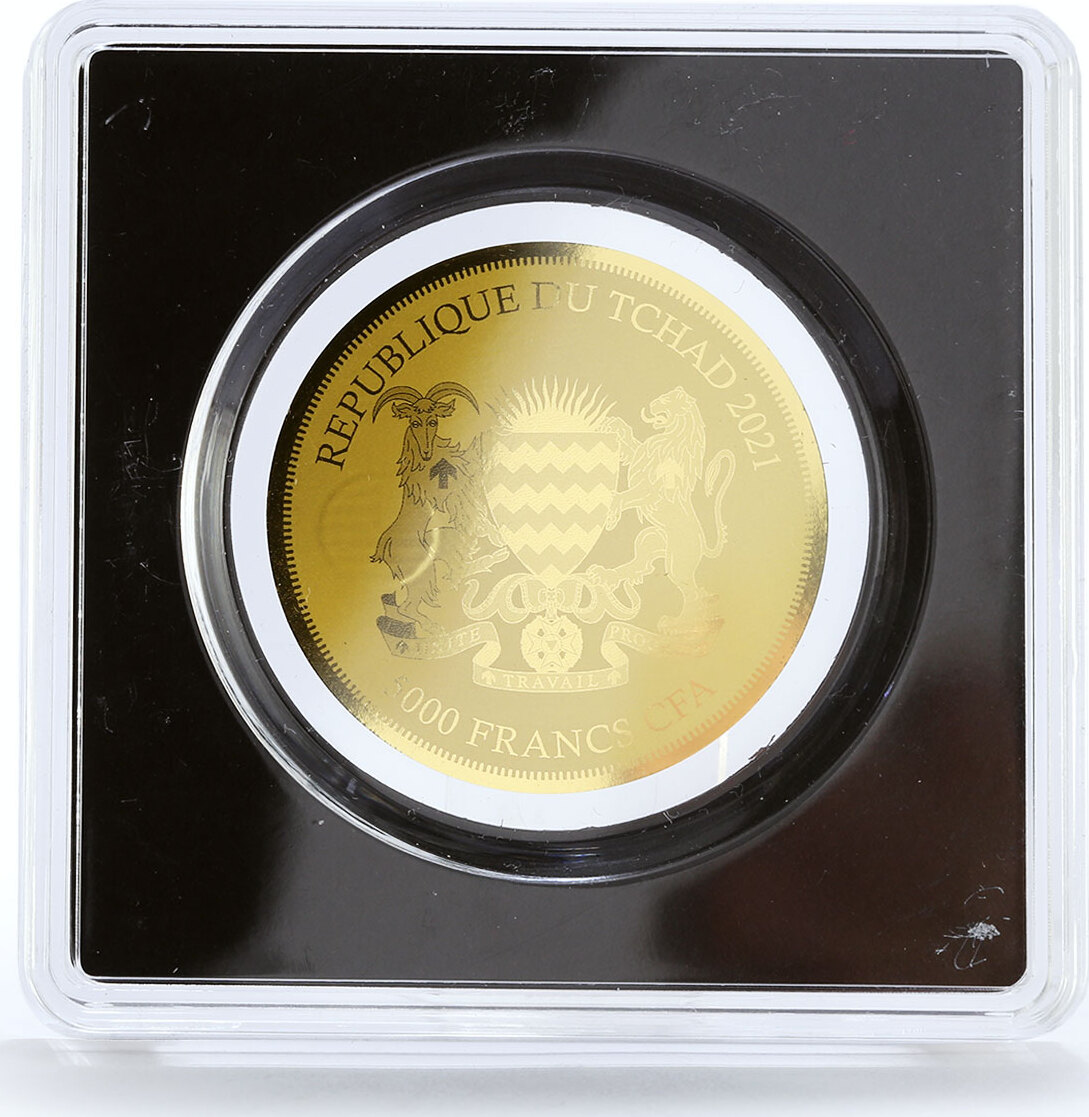 Chad 5000 francs The Lady Liberty American Flag Independence gold