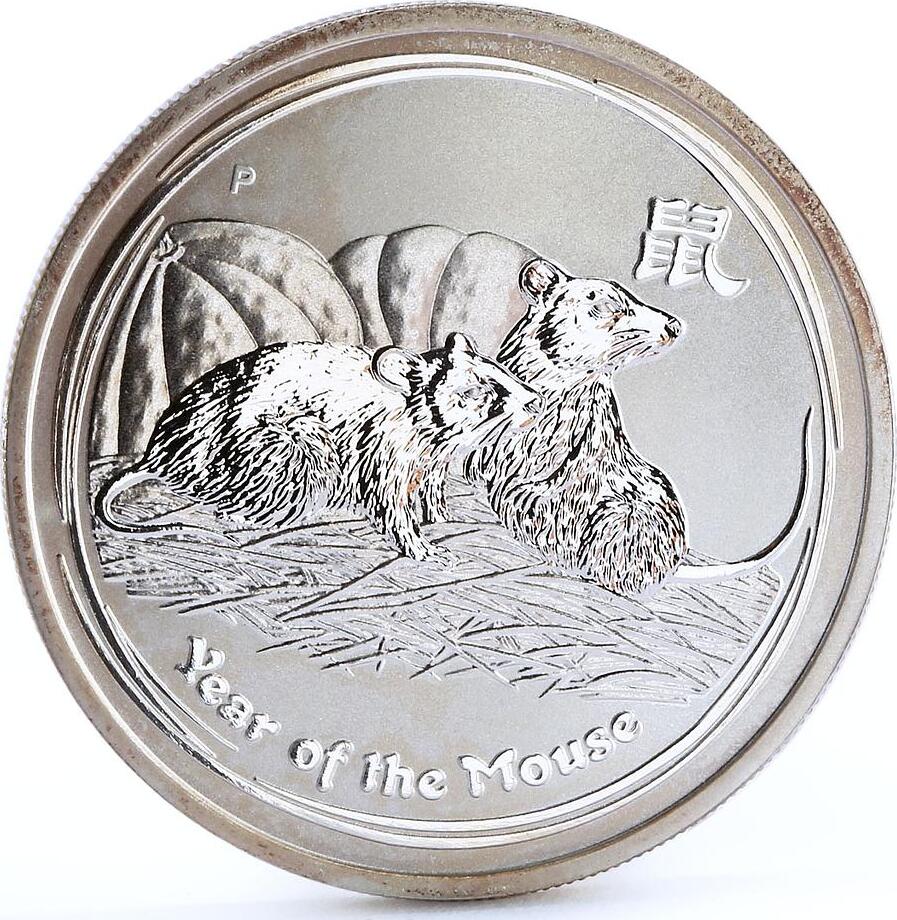 Australia 50 Cents Year of the Mouse Lunar Series II 1/2 oz Silver