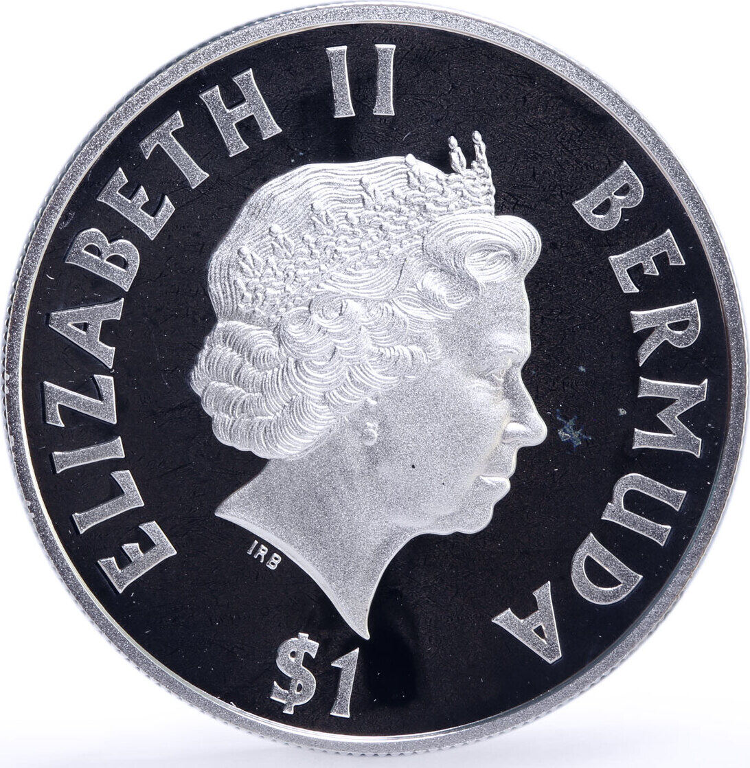 Bermuda 1 dollar Seafaring Ship Clipper Tall Ships proof silver
