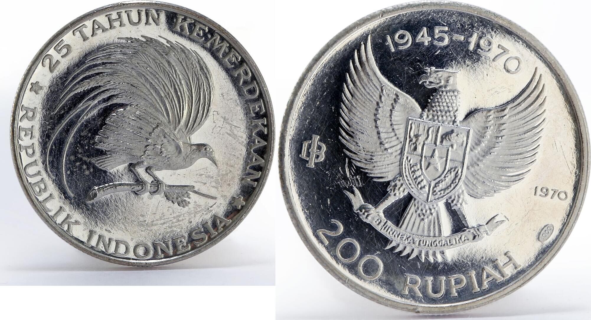 Indonesia 200 rupiah 25th Anniversary Independence Great Bird