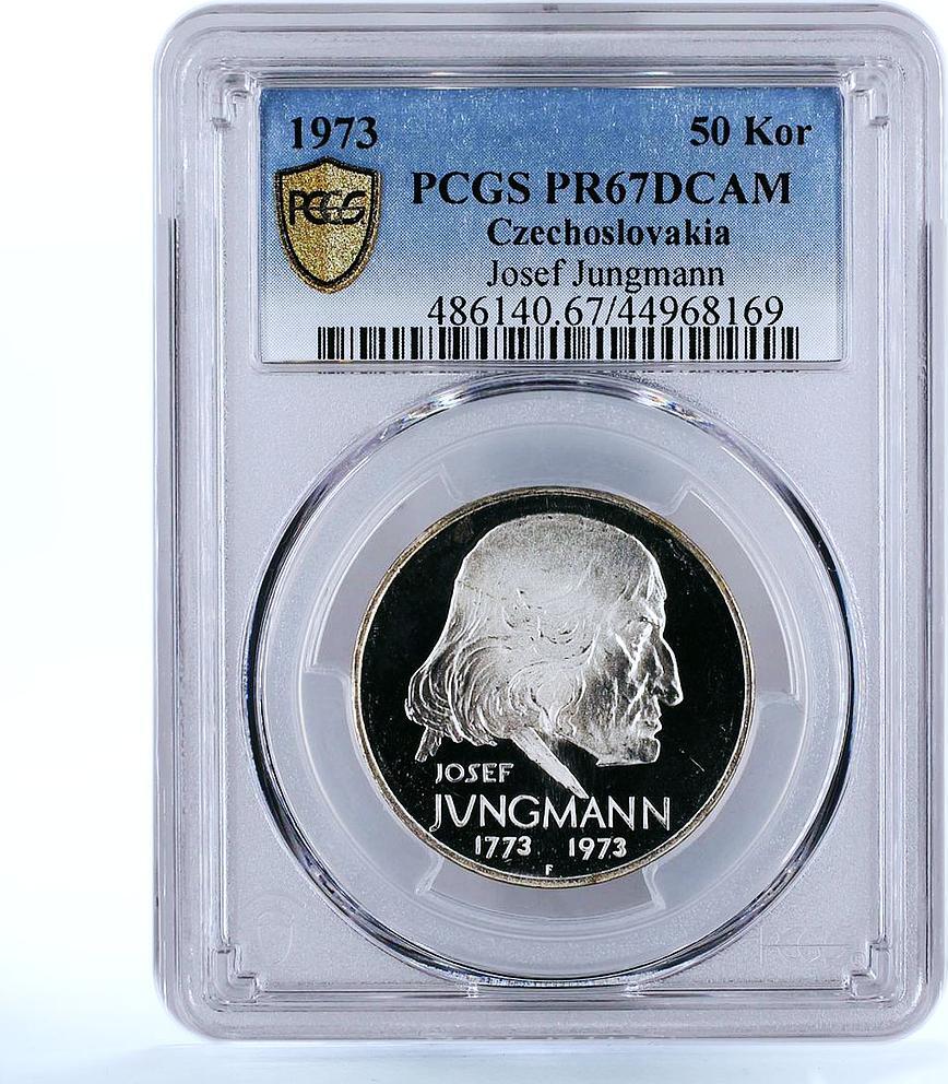 Czech Republic Czechoslovakia 50 korun Poet Josef Jungmann PR67 PCGS ...