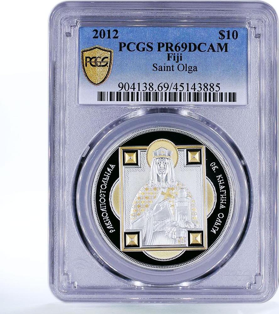 Fiji 10 dollars Patron Saints Saint Olga PR69 PCGS silver coin