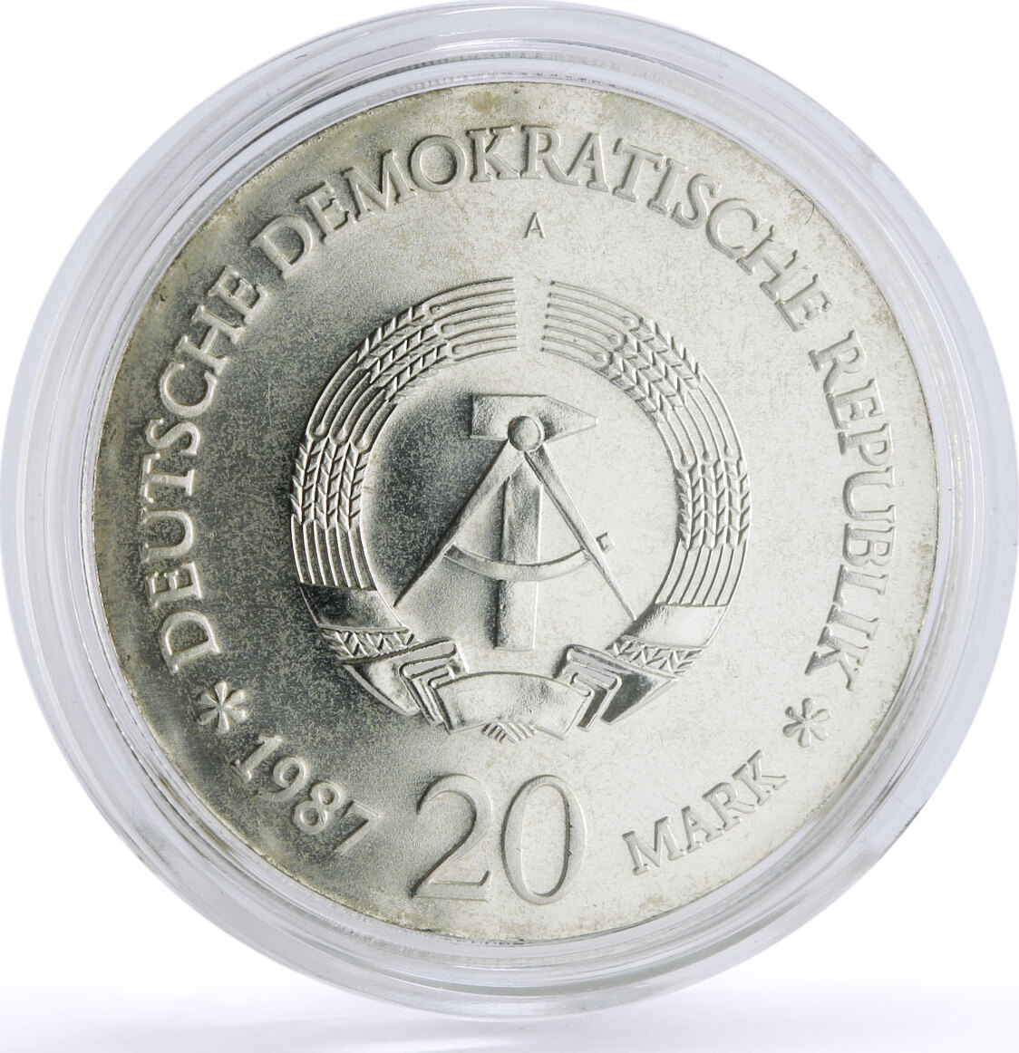 Germany DDR 20 mark 750 Years of Berlin City Seal Stadtsiegel silver