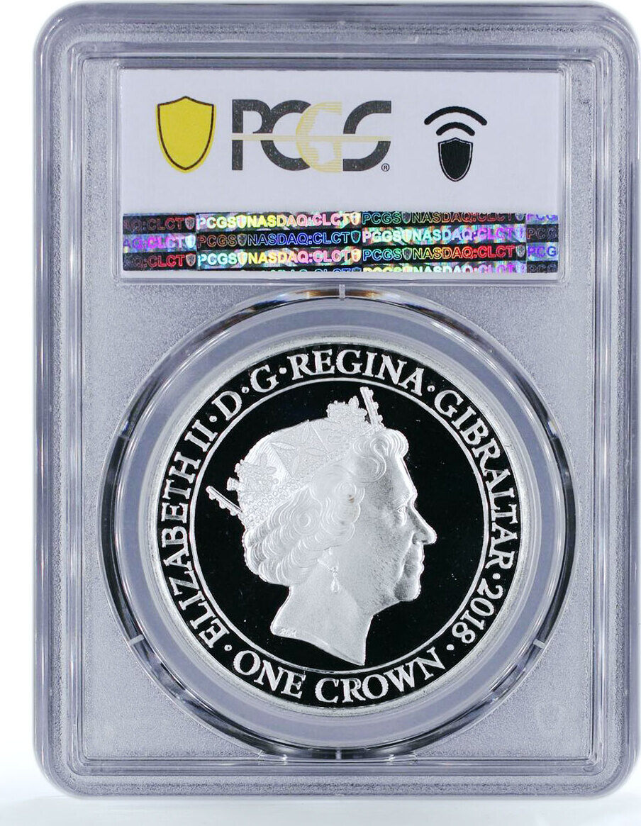 Gibraltar 1 Crown We Will Remember Them Christmas Truce Pr69 Pcgs 