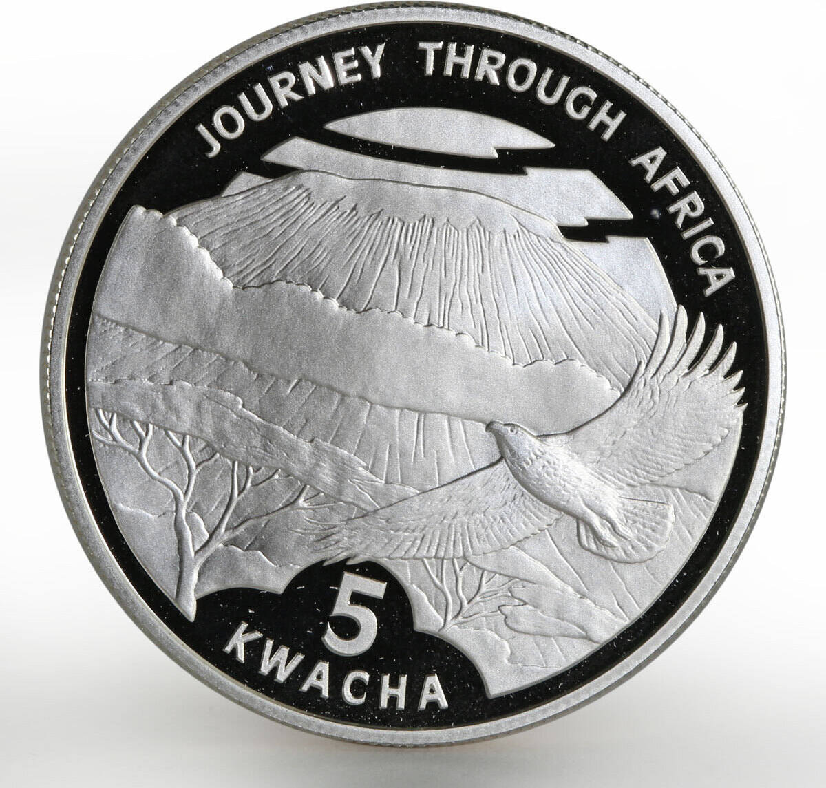 Malawi 5 kwacha Journey to Africa series Kilimanjaro Bird proof silver ...