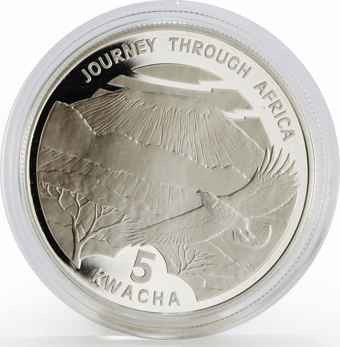 Malawi 5 kwacha Journey to Africa series Kilimanjaro Bird proof silver ...