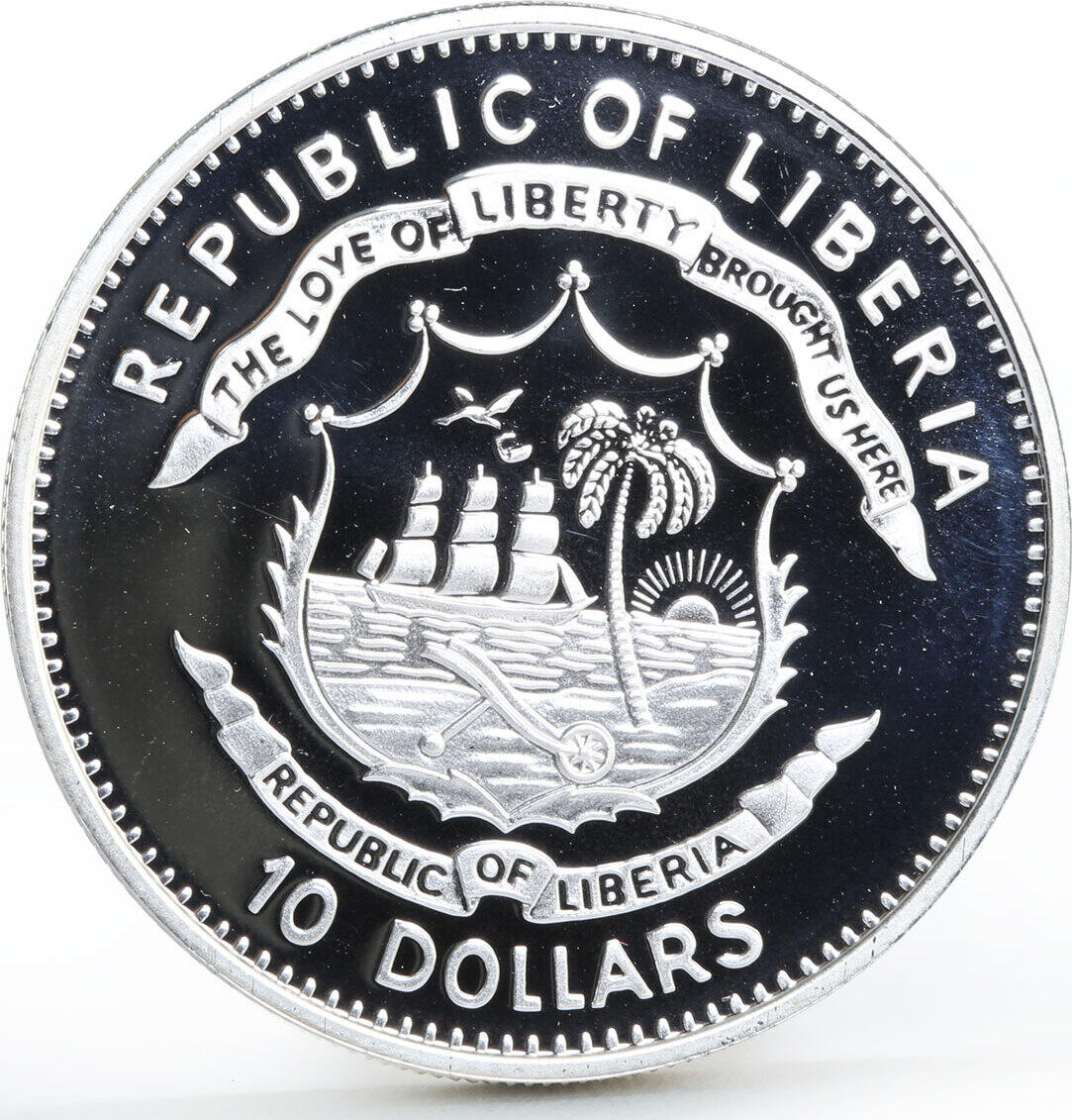 Liberia 10 dollars Moric Benovsky Ship Clipper Seafaring proof