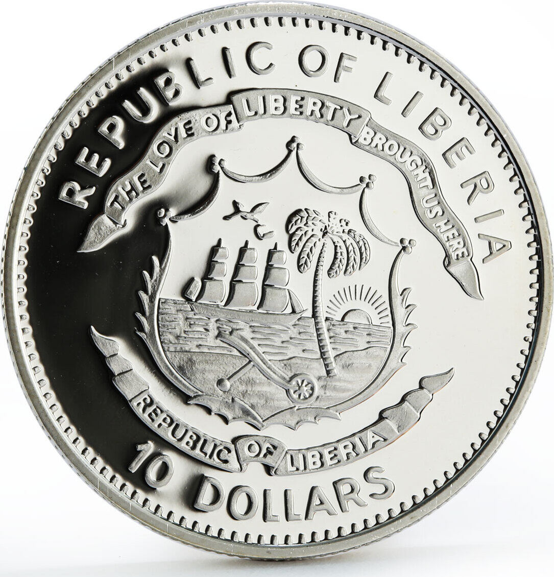 Liberia 10 dollars Moric Benovsky Ship Clipper Seafaring proof