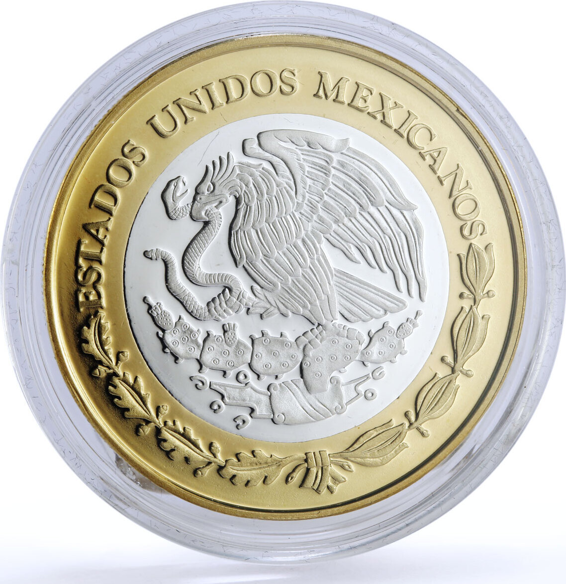 Mexico 100 pesos Numismatic Heritage Pillar Dollar 1732 bimetal