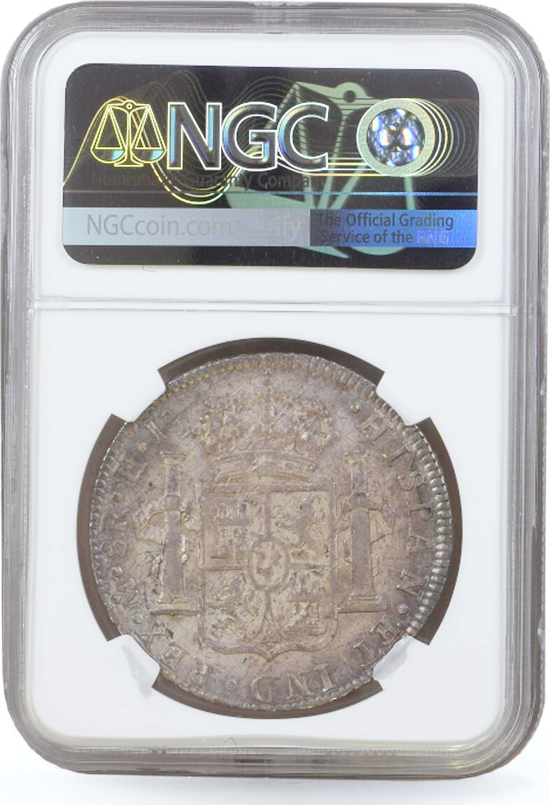 Mexico 8 reales State Coinage Fernando VII Coat of Arms HJ AU58 NGC Ag ...