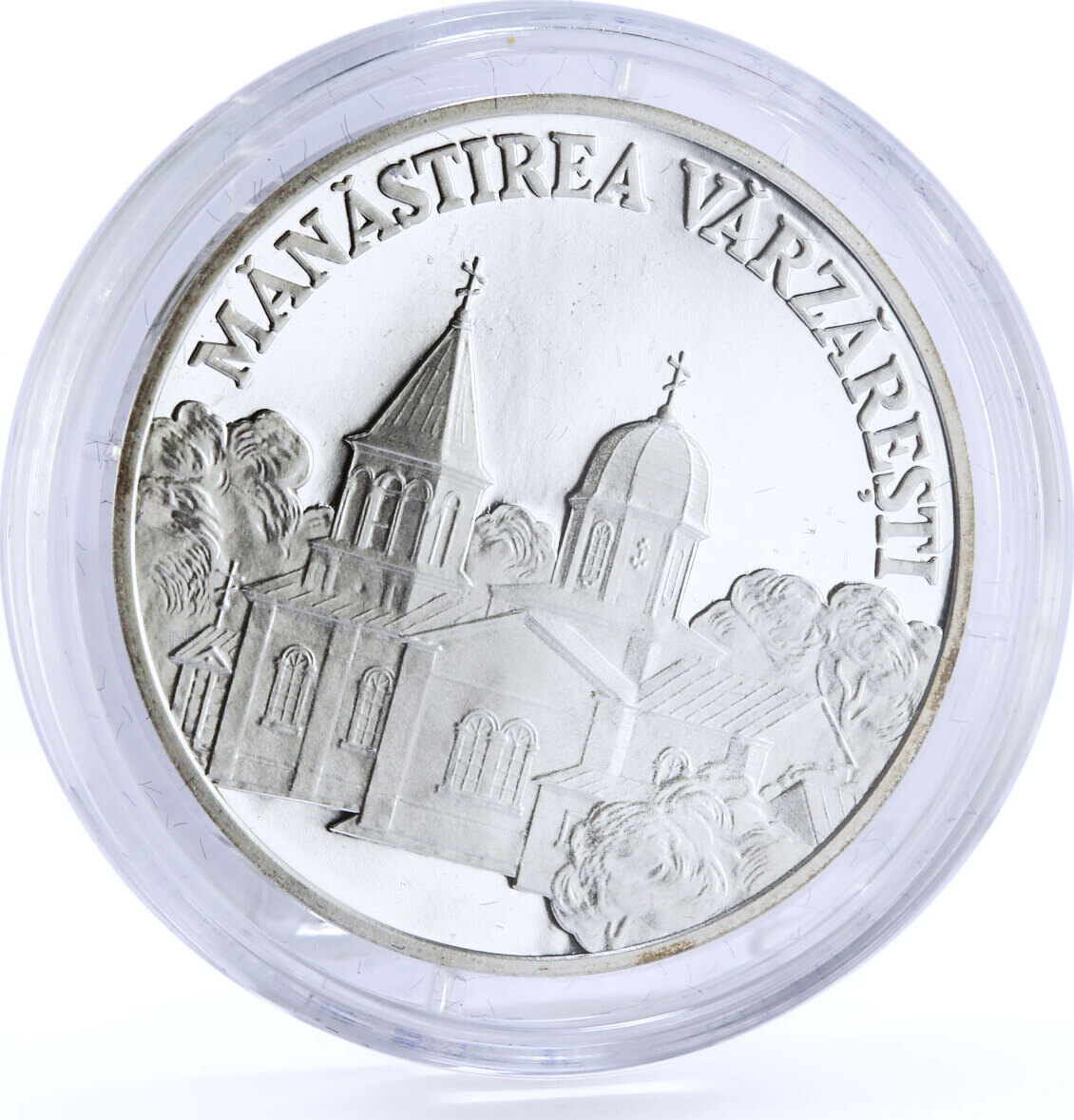 Moldova Lei Monastery Varzaresti Landscape Cathedral Church Silver Coin Proof Ma Shops