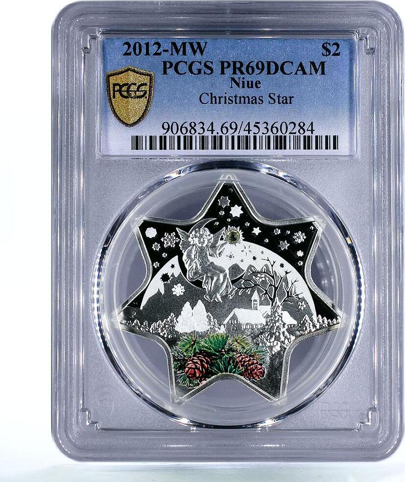 Niue 2 dollars Holidays Christmas Star Tree Angel Gifts PR69