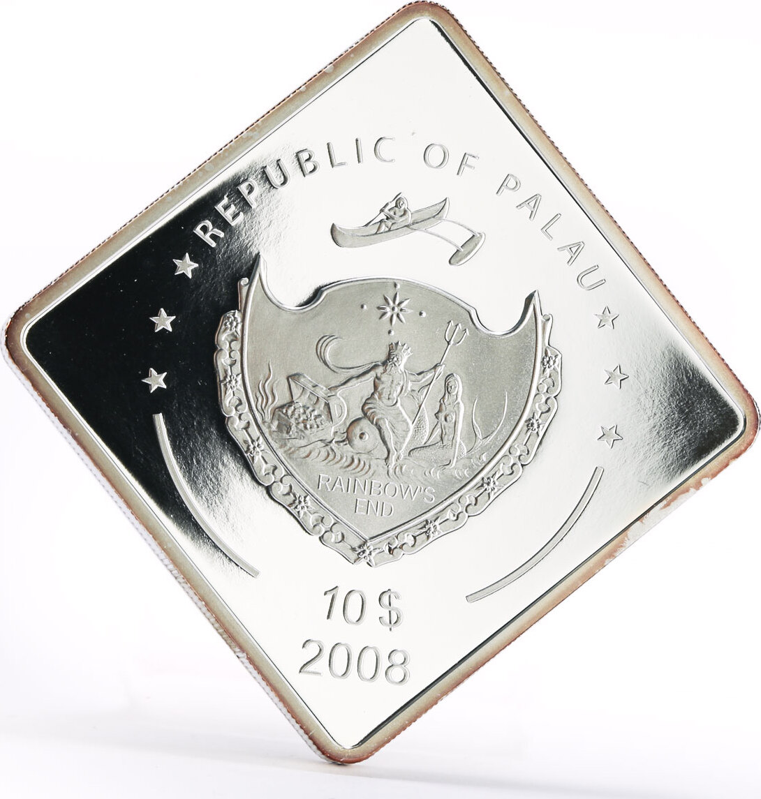 Palau 10 dollars Japanese Imperial Battleship Yamato gilded silver