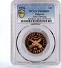 Bulgaria 1 lev Bulgaria 1 lev April Uprising Against Turks PR68 PCGS bronze coin 1976 -