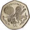 Gibraltar 50 pence Gibraltar 50 pence Holidays Christmas Santa Claus Air Baloon CuNi coin 1994 -