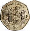 Gibraltar 50 pence Gibraltar 50 pence Holidays Saints Christmas Santa Claus in a Car CuNi coin 1993 -