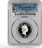 Virgin Islands (British) 25 cents British Virgin Islands 25 cents Blue Marlin Fish PR69 PCGS silver coin 1985 -