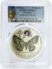 Abkhazia 3 apsars Abkhazia 3 apsars Local Fauna Parnassius Apollo Butterfly MS69 PCGS Ni coin 2021 -