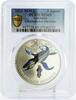 Abkhazia 3 apsars Abkhazia 3 apsars Prehistoric Fauna Liopleurodon Dinosaur MS69 PCGS Ni coin 2021 -