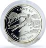 Mongolia 500 togrog Mongolia 500 togrog Grenoble Olympic Games Skier Sports proof silver coin 2004 -