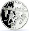 Mongolia 500 togrog Mongolia 500 togrog Lake Placid Olympic Games Hockey Sports silver coin 2006 -