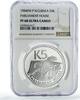 Papua New Guinea 5 kina Papua New Guinea 5 kina New Parliament House Building PF68 NGC silver coin 1984 -