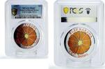 North America 2 dollars East Caribbean States 2 dollars Klef Raraha Centennial PR67 PCGS brass coin 2007 -
