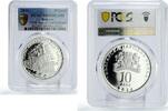 Bulgaria 10 leva Bulgaria 10 leva First Railroad 150 Anniv. Railway Train PR69 PCGS silver coin 2016 -