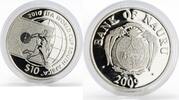 Nauru 10 dollars Nauru 10 dollars 2010 FIFA World Cup Africa Football proof silver coin 2009 -