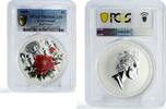 Cook Islands 1 dollar Cook Islands 1 dollar Magnificent Peony Red Flower PR68 PCGS silver coin 2008 -