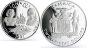 Jamaica 25 dollars Jamaica 25 dollars Landfall Columbus Isabella Ship Clipper silver coin 1991 -